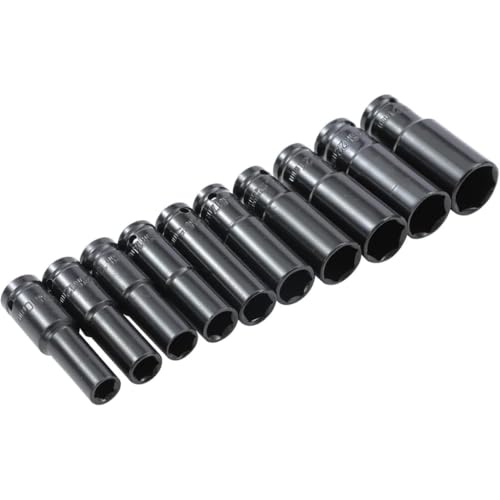 Fab Innovations 10pcs Deep Impact Set Universal Socket Metric Drive Hex Long Socket Set Wrench For Air Pneumatic Repair Tools 10-24MM Size - Image 2
