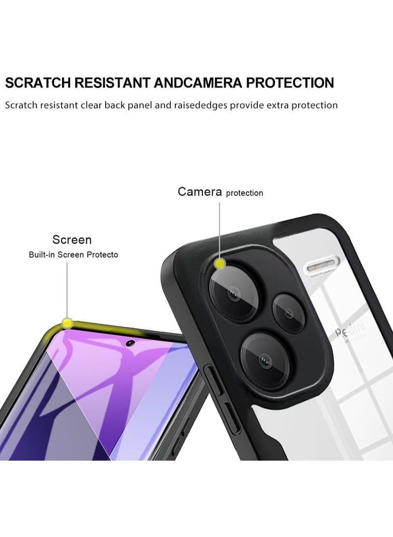 عام حافظة متوافقة مع حافظة شاومي ريدمي نوت 13 برو بلس 5 جرام ، حافظة هاتف شفافة لكامل الجسم ، واقي شاشة مدمج 360-غطاء واقي لكامل الجسم مقاوم للغبار والصدمات - Image 4