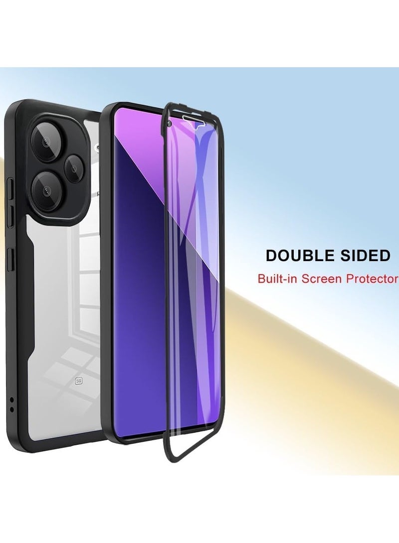 عام حافظة متوافقة مع حافظة شاومي ريدمي نوت 13 برو بلس 5 جرام ، حافظة هاتف شفافة لكامل الجسم ، واقي شاشة مدمج 360-غطاء واقي لكامل الجسم مقاوم للغبار والصدمات - Image 3