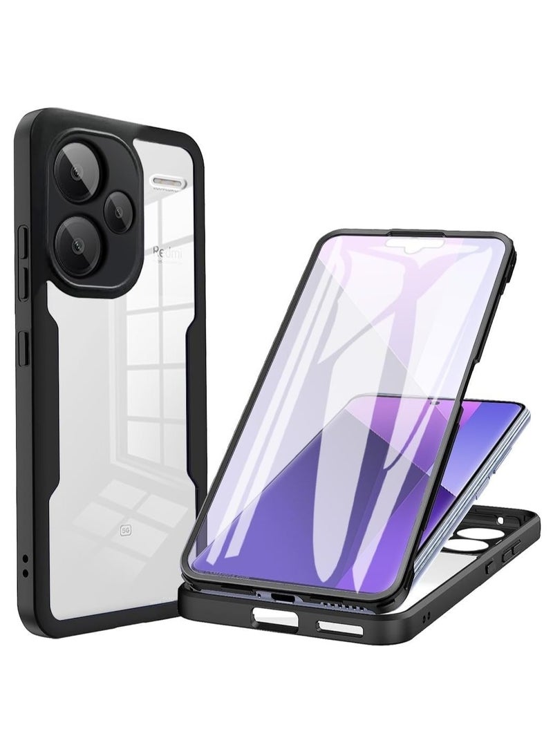 عام حافظة متوافقة مع حافظة شاومي ريدمي نوت 13 برو بلس 5 جرام ، حافظة هاتف شفافة لكامل الجسم ، واقي شاشة مدمج 360-غطاء واقي لكامل الجسم مقاوم للغبار والصدمات - Image 1