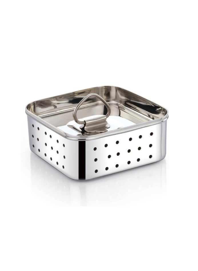 Ayda - Stainless Steel Paneer/Tofu Press, Silver, Square Shape, Durable, and Easy for Perfect Homemade Paneer or Tofu (250 Ml),Size-10.5X10.5X4.5 cm - Image 1