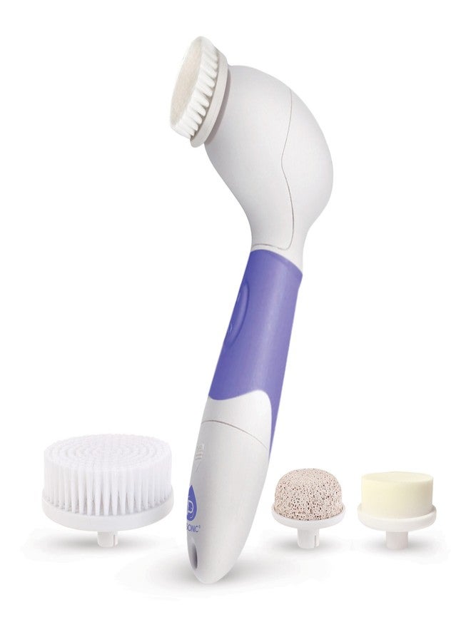 Pursonic Advanced Facial And Body Cleansing Brush, Includes Facial Brush, Body Brush, Pumice Stone And Sponge Brush (purple) - Image 1