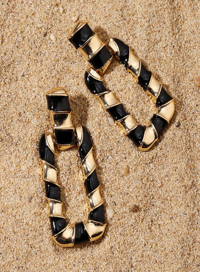 SALTY Anti Tarnish Gleaming Gold Drop Earrings Set for Women | Stylish Fashion Jewellery | Accessories for Girls | Minimal Jewelry | Ideal for Gifting | Marriage, Birthday | Gift for Valentine Day - Image 3