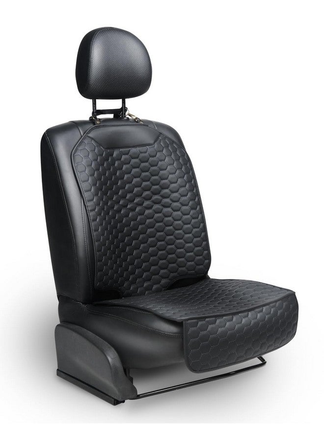 Owleys Premium Leather Car Seat Protector for Child Car Seat Cover from Dirt Scratches - Infant Car Seat Protector for Back Seat/Front Booster Seat Protector Under Baby Car Seat Waterproof 1pc Black - Image 1