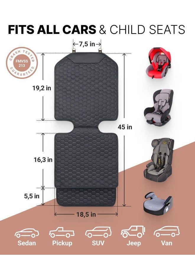 Owleys Premium Leather Car Seat Protector for Child Car Seat Cover from Dirt Scratches - Infant Car Seat Protector for Back Seat/Front Booster Seat Protector Under Baby Car Seat Waterproof 1pc Black - Image 4