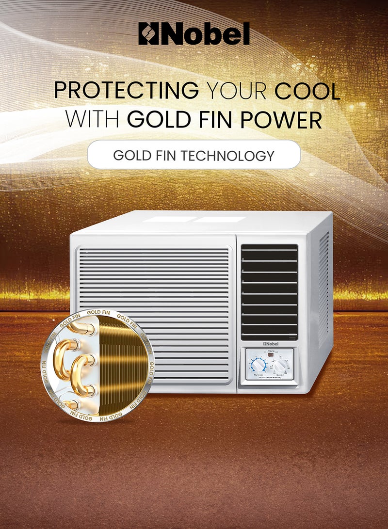 Nobel Window Air Conditioner 1.5 Ton, 18000 BTU/H, Cooling Only, Mechanical Control Type, 2925W Max Power Input, R410 Refrigerant, Rotary Compressor, Efficient Cooling Solution NWAC-18C White - Image 4