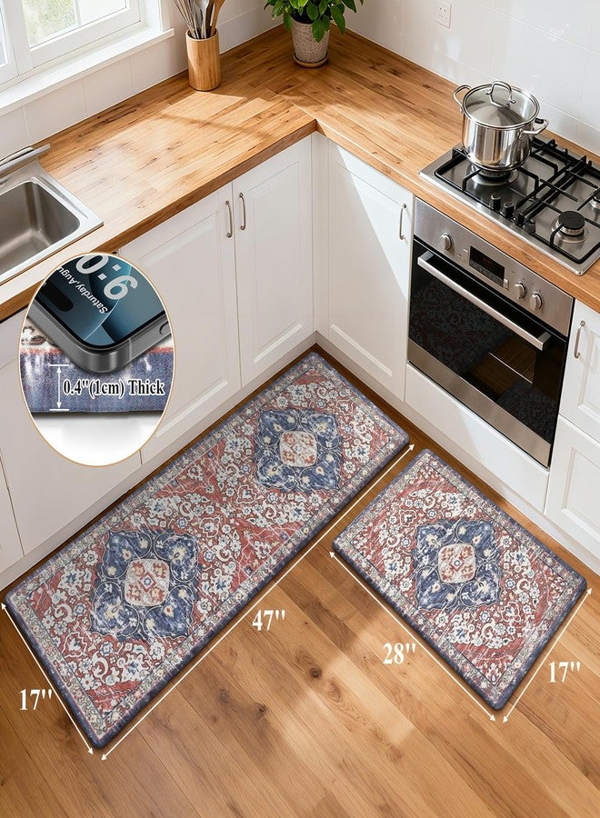 Ileading Anti Fatigue Kitchen Rugs Sets of 2 Cushioned Kitchen Mats for Floor Waterproof Kitchen Mat Set Non Slip Comfort Standing Mat for Kitchen, Office, Sink, Laundry - Image 2