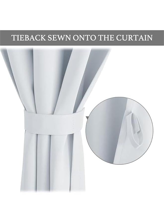 Arabest Portable Travel Blackout Draperies Curtains 48 inches Long, Thermal Insulated Easy Installation Kitchen Short Curtains/Drapes for Living Room (Greyish White, 1 Panel, 52 x 48 inches)  - Image 3