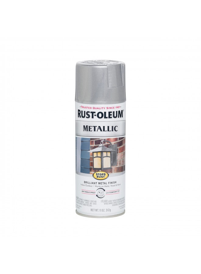Rust-Oleum 7271830 Stops Rust Metallic Spray Paint, 11 Ounce, Silver - Image 1