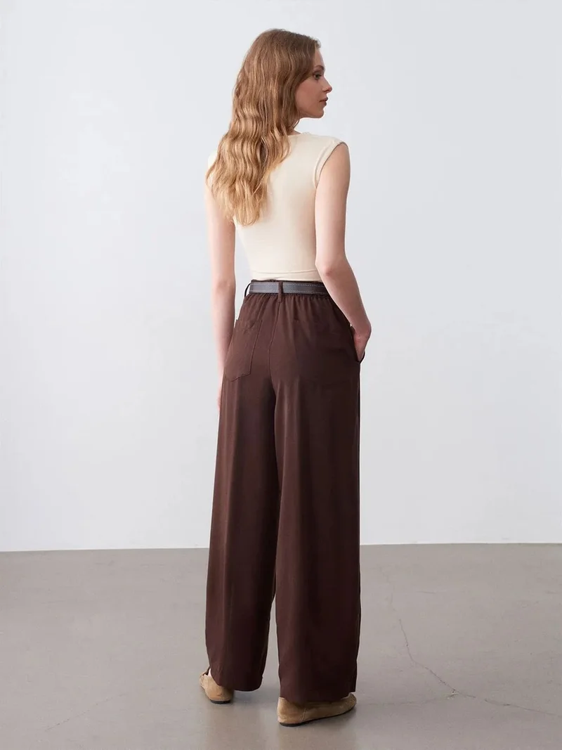ديلفين DILVIN Pleated Wide-Leg Trousers