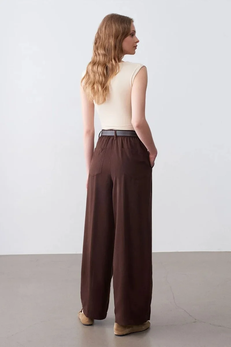ديلفين DILVIN Pleated Wide-Leg Trousers