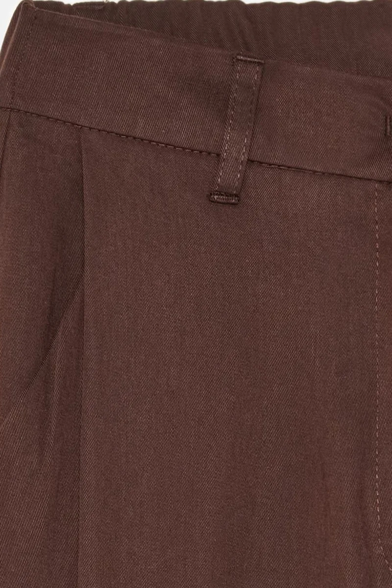 Dilvin Coffee Brown DILVIN Pleated Wide-Leg Trousers for Women | Best Price UAE
