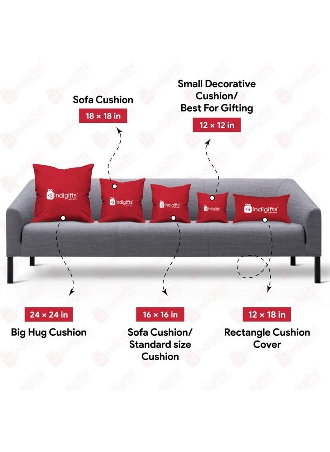 Indigifts Indigifts Conjugated Satin Fiber Filler Love Quote Cushion Cover with Filler | 1 Cushion Cover| 1 Vacuum Packed Conjugated Fiber Filler (180 GMS Approx Filling) | Size - 12x12 inches  - Image 4