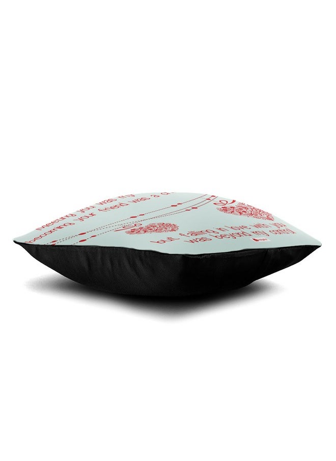 Indigifts Indigifts Conjugated Satin Fiber Filler Love Quote Cushion Cover with Filler | 1 Cushion Cover| 1 Vacuum Packed Conjugated Fiber Filler (180 GMS Approx Filling) | Size - 12x12 inches  - Image 2
