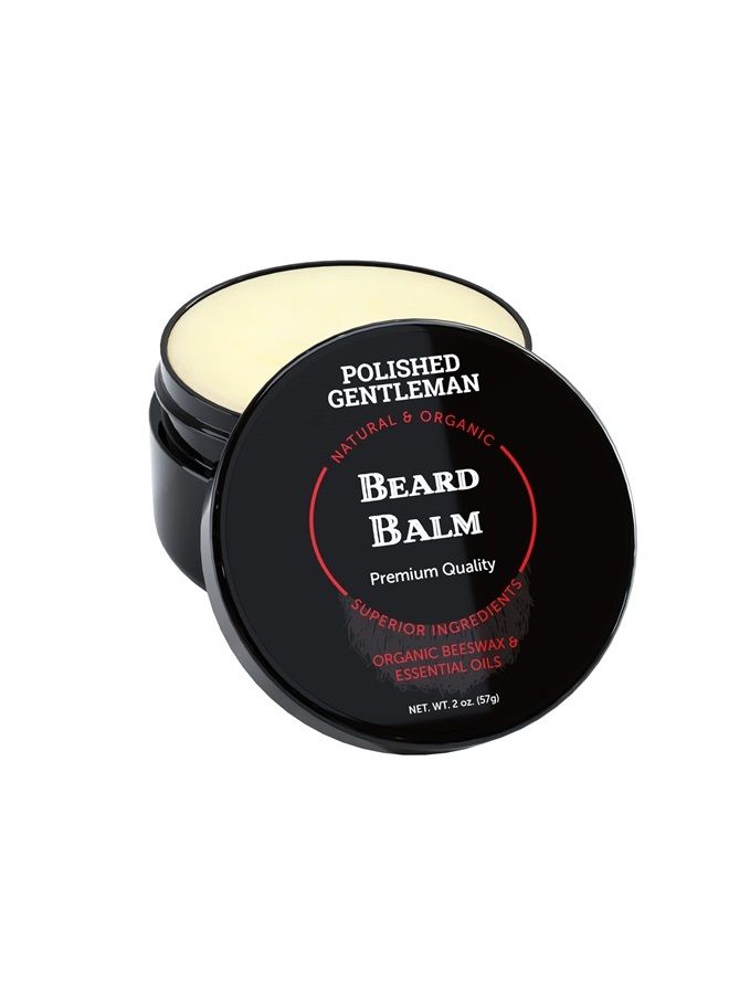 Polished Gentleman Beard Balm for Men and Mustache Wax - Medium Hold Beard Wax with Beard Oil for Men - Made With Beeswax for Easy Styling - Polishes, Softens and Conditions Beard and Mustache - Itch Free Beard Care 2oz - Image 2
