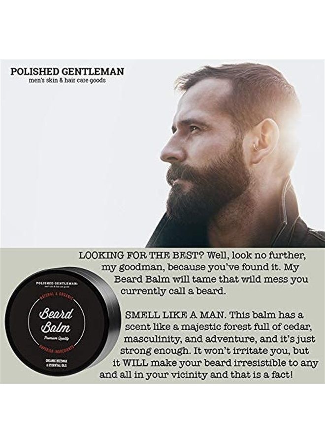 Polished Gentleman Beard Balm for Men and Mustache Wax - Medium Hold Beard Wax with Beard Oil for Men - Made With Beeswax for Easy Styling - Polishes, Softens and Conditions Beard and Mustache - Itch Free Beard Care 2oz - Image 5