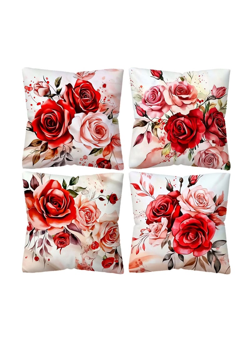 General Pillowcase 4-pack, 18x18", cushion cover Square linen   style home décor, sofa, car, bedroom, living room decorative pillowcase  - Image 1