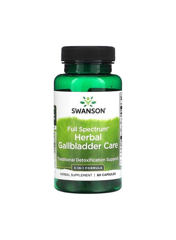 SWANSON رعاية المرارة بالأعشاب الطيف الكامل، 60 كبسولة