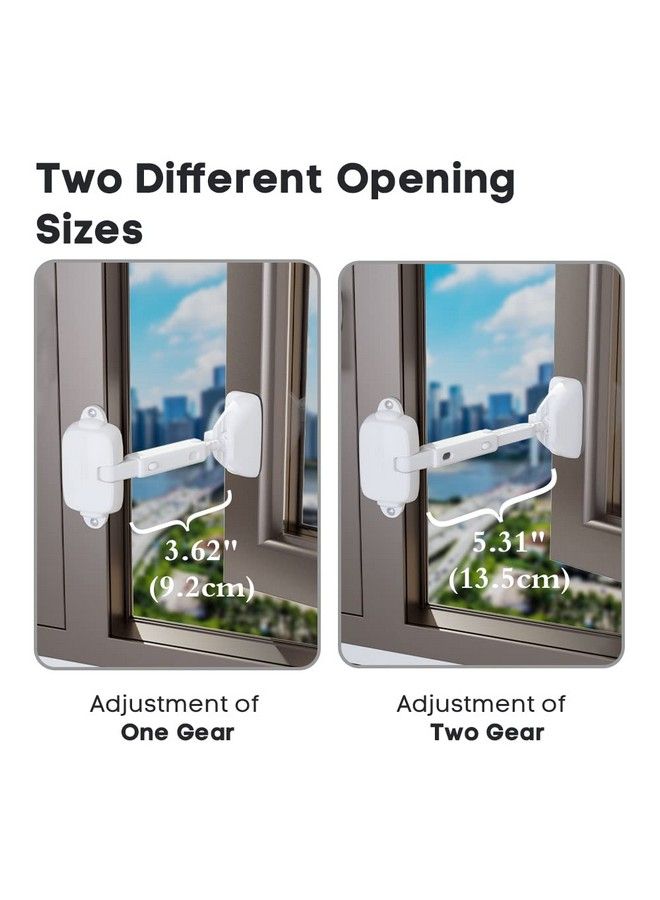 Eudemon 1 Pack Childproof Window Restrictor For Aluminum Wooden Metal Window Frames Baby Safety Window Lock Window Safety Locks For Toddlers & Pets Easy To Install (White) - Image 3