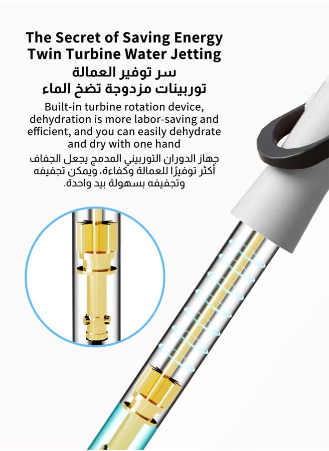 ماركة غير محددة - مجموعة ممسحة ودلو من الألياف الدقيقة مع نظام تنقية المياه - تنظيف ذاتي/جاف/رطب، ممسحة أرضية كسولة الكل في واحد للخشب الصلب والبلاط المنزلي - رائعة لأصحاب الحيوانات الأليفة (4 وسادات) - Image 1