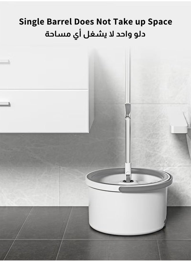 ماركة غير محددة - مجموعة ممسحة ودلو من الألياف الدقيقة مع نظام تنقية المياه - تنظيف ذاتي/جاف/رطب، ممسحة أرضية كسولة الكل في واحد للخشب الصلب والبلاط المنزلي - رائعة لأصحاب الحيوانات الأليفة (4 وسادات) - Image 1