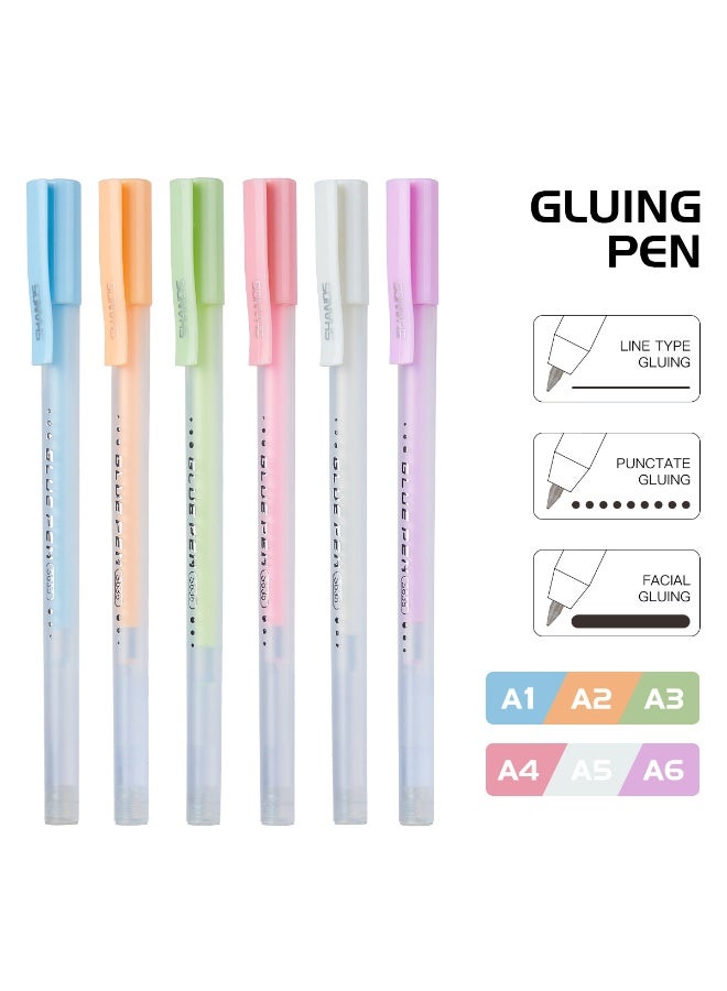 SHANDS 6 Colors Magic Glue Pen Set - Quick-Dry Non-Sticky Glue for Kids Craft, DIY Scrapbooking & School Projects, Pastel Markers Portable & No Mess - Image 1