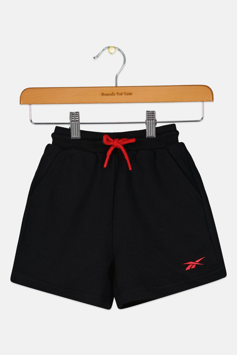 Reebok Toddlers Boy Brand Logo Training Terry Shorts, Black - Image 1