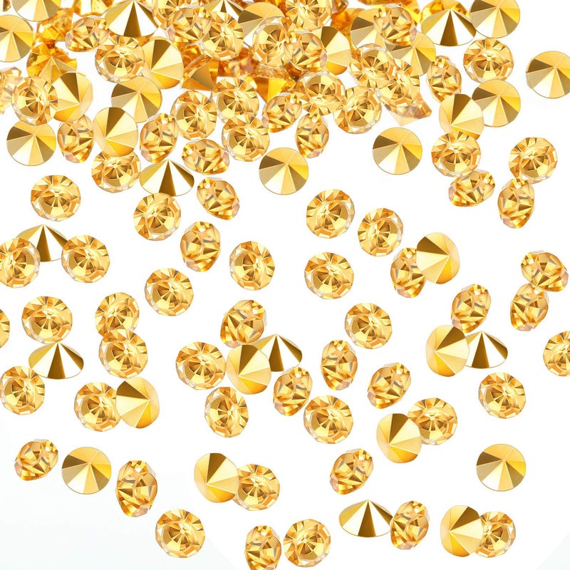 Bememo 10000 Clear Wedding Table Scatter Confetti Crystals Acrylic Diamonds Rhinestones for Table Centerpiece Decorations Wedding Decorations Bridal Shower Decorations Vase Beads Gold 4 MM - Image 2
