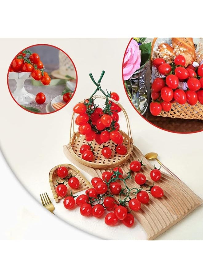 erorex 2 Pcs Lifelike Artificial Cherry Tomatoes Realistic Red And Yellow Plastic Fruit For Home Kitchen Party Decor And Display Props 16 Grain  - Image 3