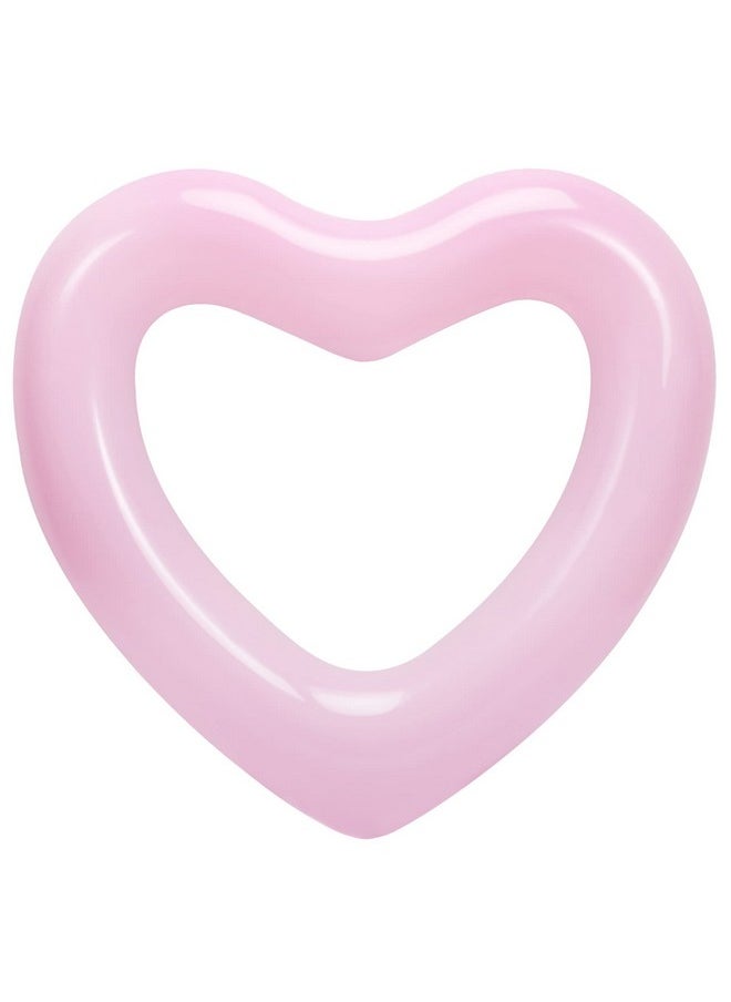 HeySplash Pool Floats Adult Size Heart Inflatable Pool Floatie For Bachelorette Party Swim Tube Rings River Lake Beach Floaty Wedding Bride Decoration Fun Toy Raft Lounge For Kids Pink  - Image 1