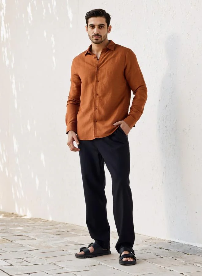 Splash FAV Regular Fit Linen Blend Shirt