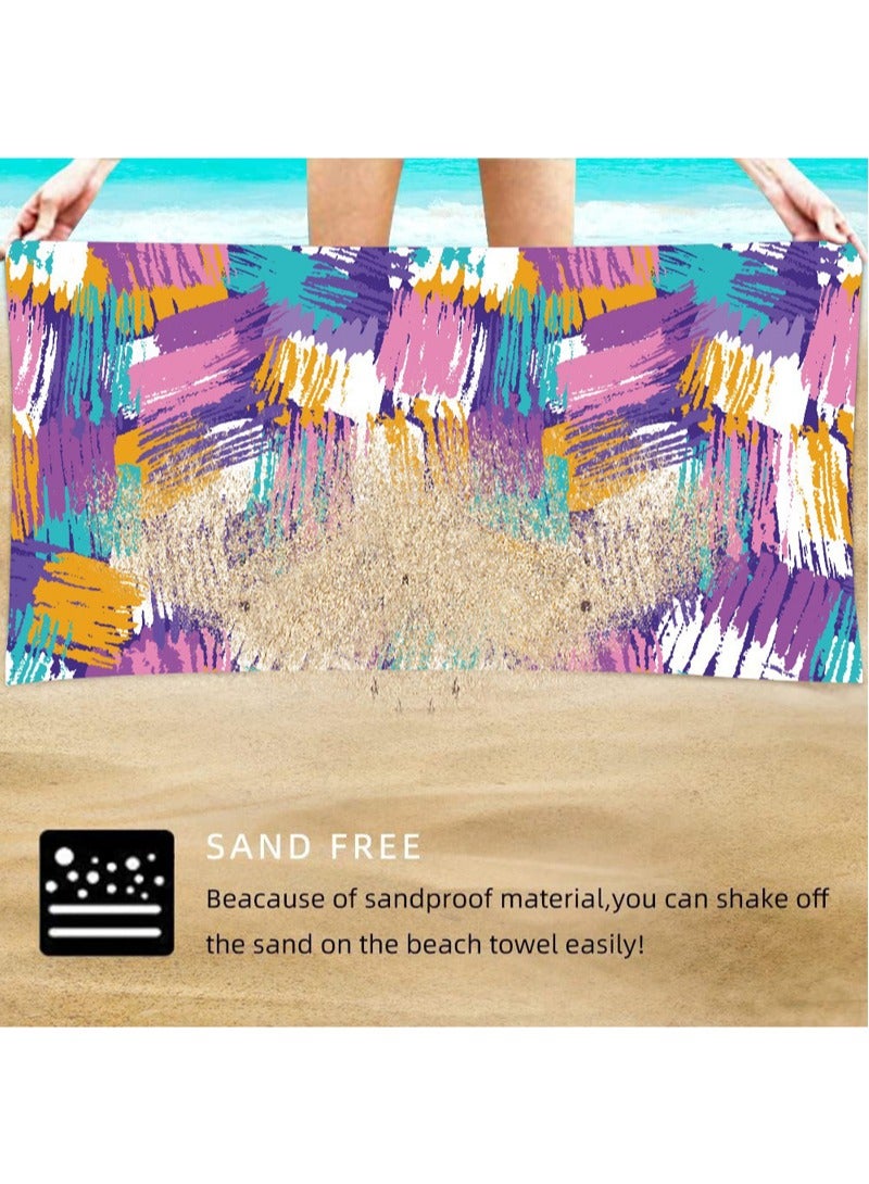 Microfiber Beach Towel Thin Quick Dry Super Absorbent Oversized Lightweight Sand Free Towels for Travel Sports Pool Swim Bath Yoga Women Men 80x160cm - Image 5