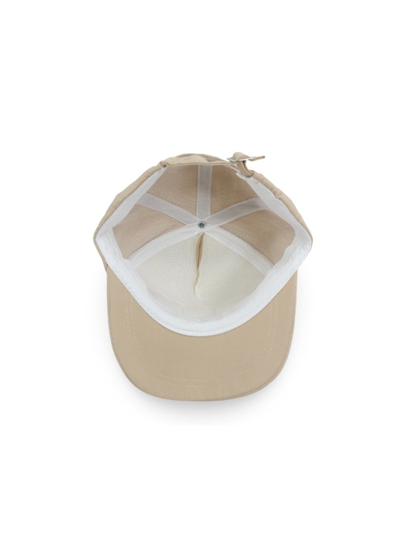 Fancy Unisex Cotton Cap –  Beige with "Happy with Cute" Design - Image 3
