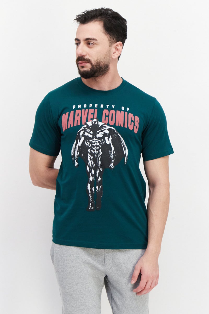 MARVEL Men Crew Neck Short Sleeve Graphic Print T-Shirt, Green - Image 1