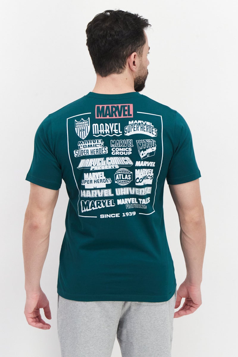 MARVEL Men Crew Neck Short Sleeve Graphic Print T-Shirt, Green - Image 4