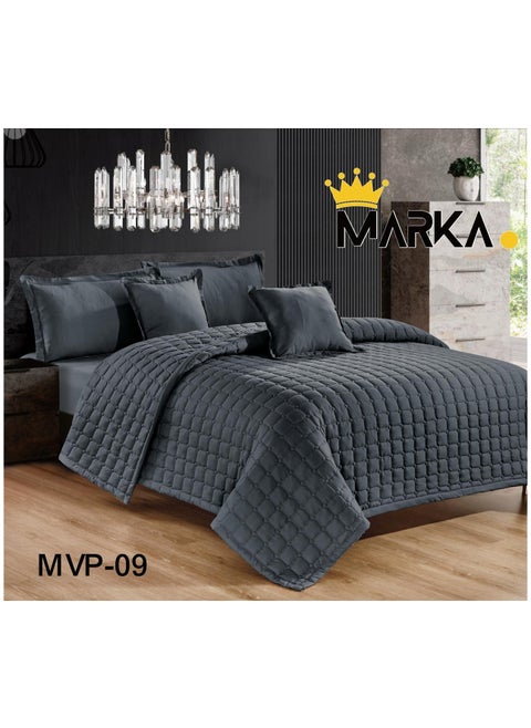 Plain Double Comforter Set – 6 Pieces – Quilt 250×230 cm – Full Sheet 200×200+30 cm