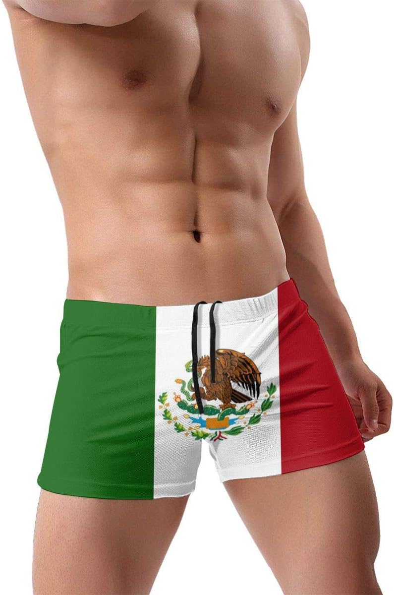 SAPOY Mexican Flag Men Swimwear Swimsuits Surf Board Boxer Shorts Trunks Blac - Image 3