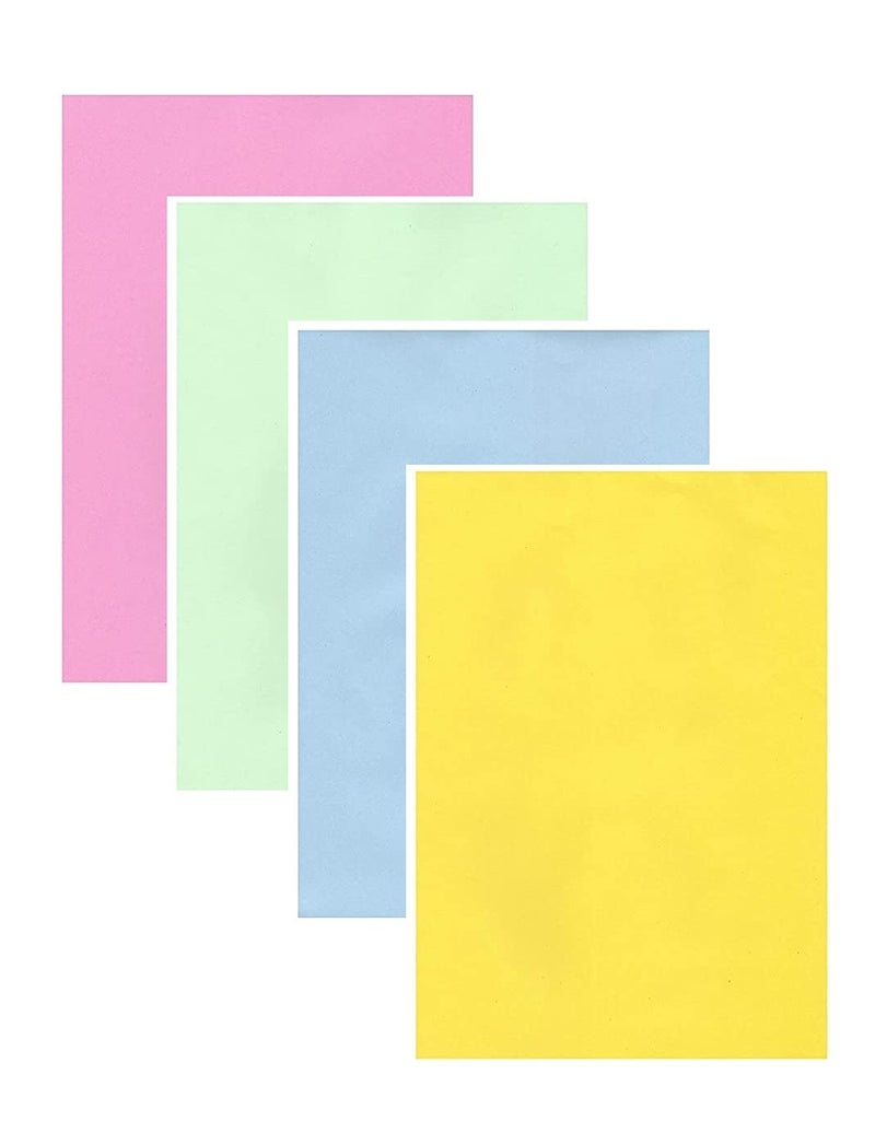 Ci - Copier Paper Sheet Paper For Copy & Multipurpose Paper 75 Gsm, A4, 100 Sheets - Each Color 25 Sheets | Sheet For Project / Assignment (Mix (4 Color)) | Pink, Blue, Yellow And Green Color - Image 1