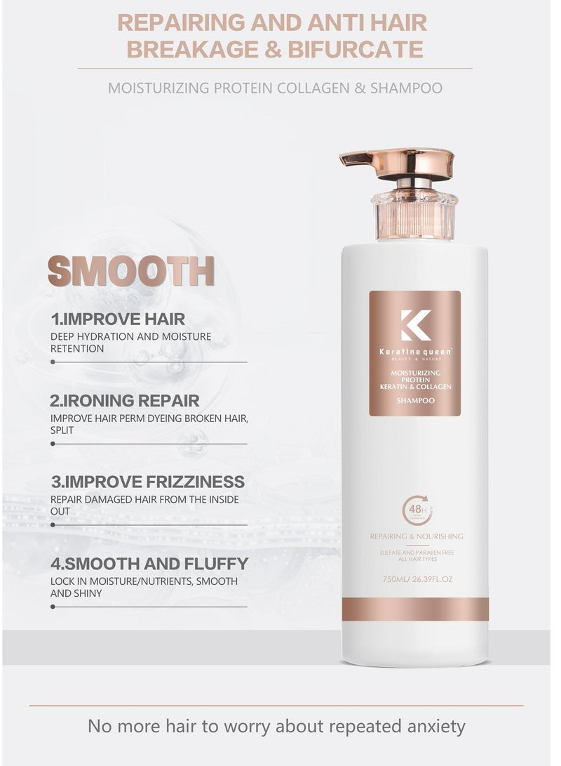 Keratine queen Moisturizing Protein keratin And Collagen Shampoo 750 ML