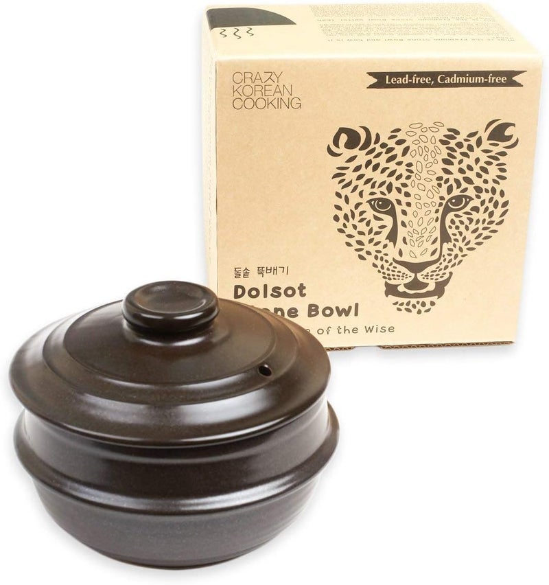 Crazy Korean Cooking Dolsot Korean Stone Bowl with Lid No Trivet Size 4 - Image 2