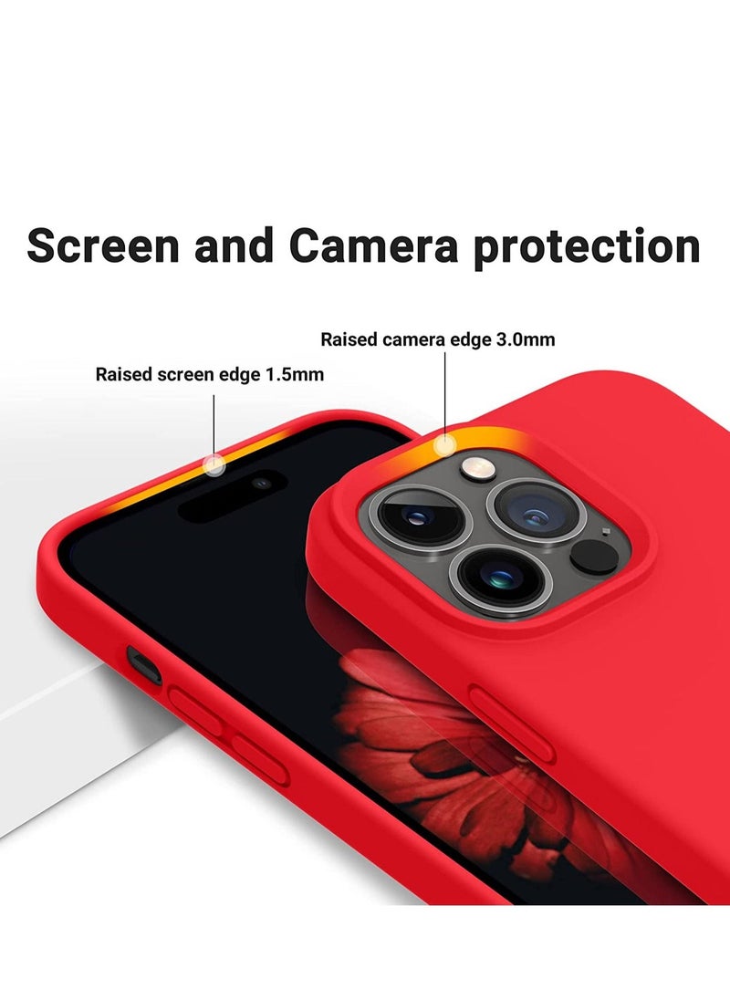 Designed for iPhone 14 Pro Max Case, Silicone Shockproof Slim Thin Phone Case for iPhone 14 Pro Max 6.7 inch (Red) - Image 5