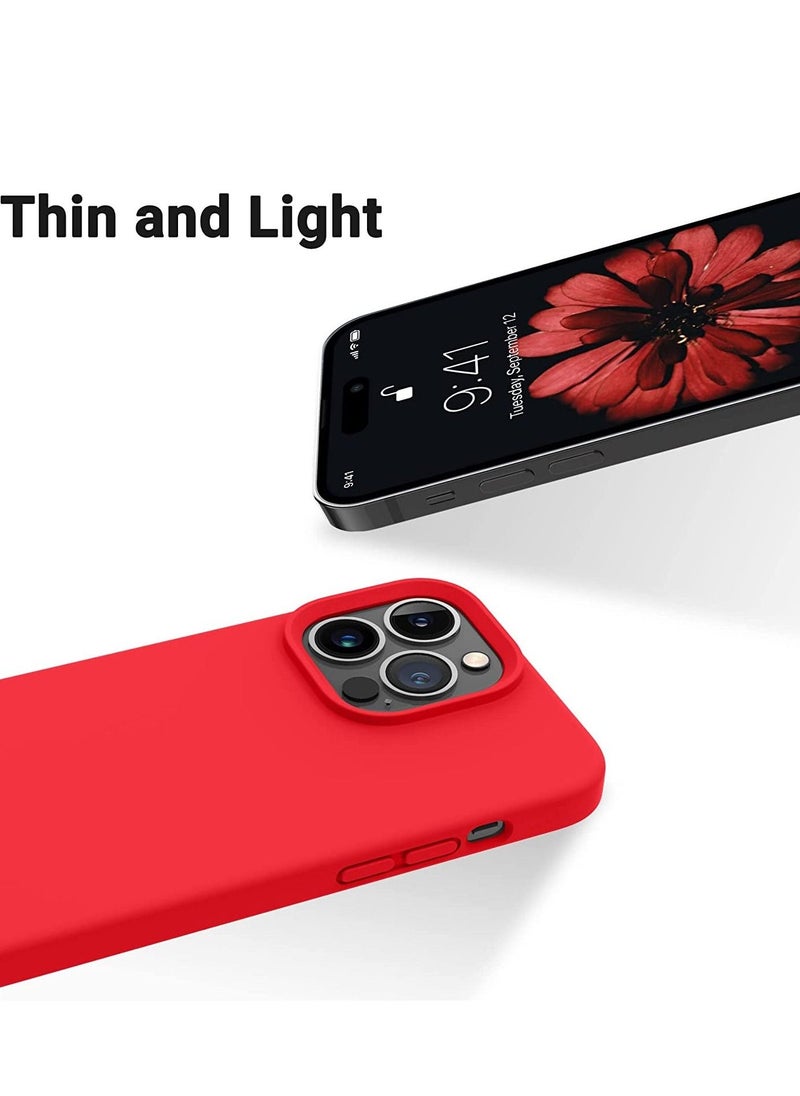 Designed for iPhone 14 Pro Max Case, Silicone Shockproof Slim Thin Phone Case for iPhone 14 Pro Max 6.7 inch (Red) - Image 3