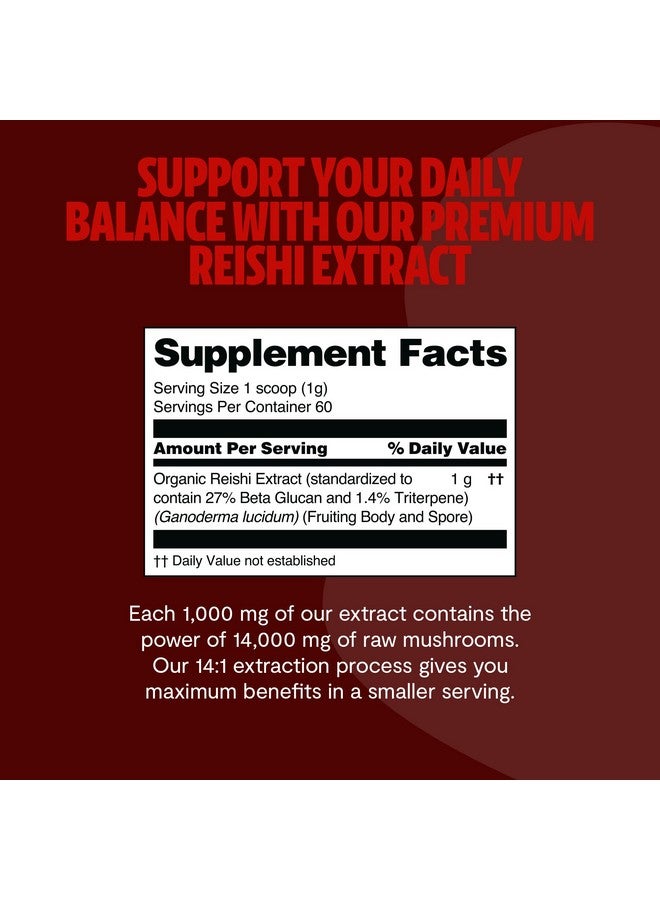 فريش كاب مشرومز مسحوق فطر الريشي من فريش كاب، ١٤٠٠٠ ملغ - مسحوق مُكمّل غذائي مُستخلص من الفطر العضوي، مزيج مُكمّل الريشي الأحمر الأيورفيدي (٦٠ حصة) - Image 2