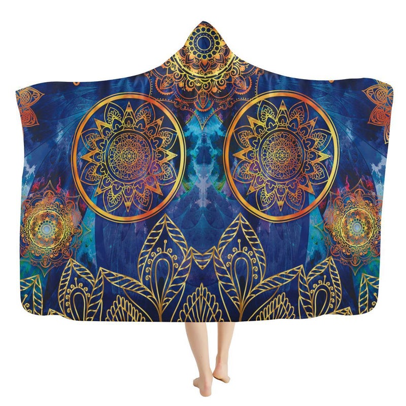 Tribal Totem Print Large Hooded Blanket FLL171Z90 