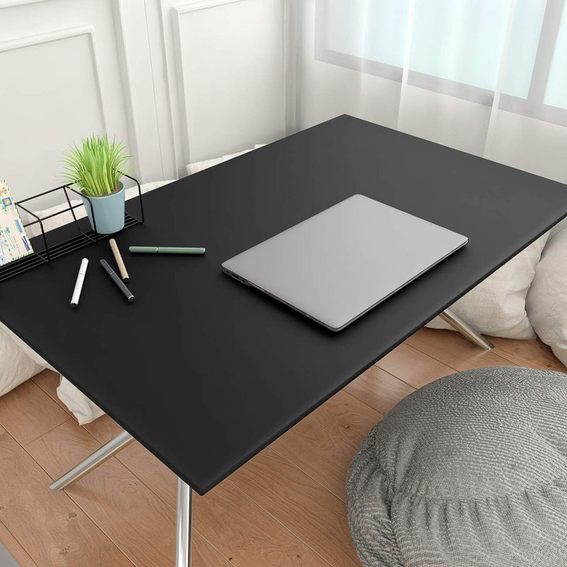 Decotalk ورق جدران أسود قابل للإزالة واللصق بحجم 30"x400"، ورق جدران أسود لغرفة النوم، ورق لاصق داكن للخزائن والأدراج، ورق لاصق أسود صلب قابل للإزالة، فينيل حائط ذاتي اللصق - Image 3