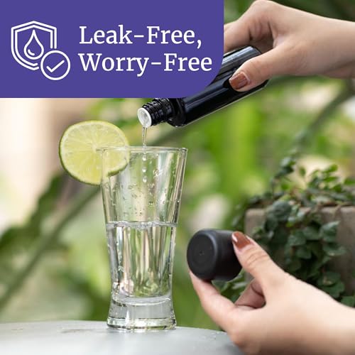 Infinity Jars Black Ultraviolet Glass Slow Pour Screw-Top Bottle 50 ML(1.7 fl oz) Airtight Refillable Container with Neck Finish for Massage Oil, Shampoo, Lotion, Hot sauce - Airtight black Cap - Image 4