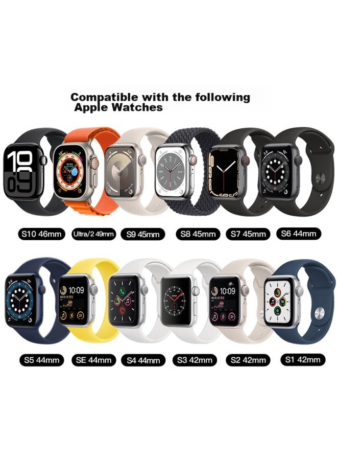 Kmaxai متوافق مع Apple Watch S10/9 Milanese Loop Ultra 2/1st Gen Se/8/7/6 ساعة معصم من الفولاذ المقاوم للصدأ معدنية مضفرة مع مشبك مغناطيسي، 45/46/49mm، وردي - Image 2