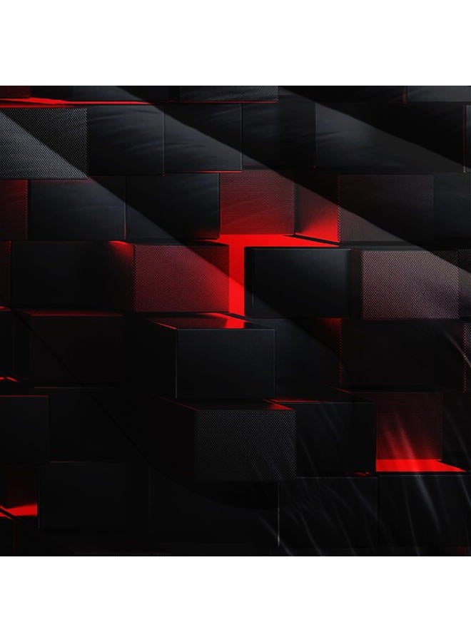 Nttopship Neon Red and Blue Comforter Set Twin Geometric Kids Bedding Set,3 PCS Geometry Honeycomb Bed Set Modern Quilt Set 1 Comforter 2 Pillow Cases Cool Room Decor All Season B-Side Black - Image 5