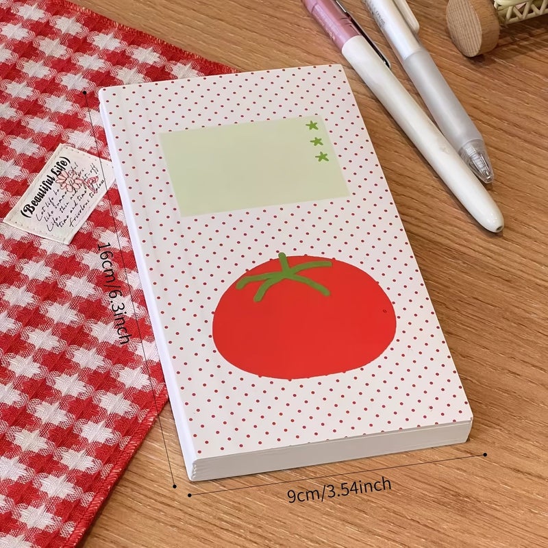 Simple Vintage Tomato Red Polka Dot Thick Hardcover Colored Page Notebook For 1pc Cute Girly Student Journal Niche Design Diary Multifunctional Creative Stationery Portable Writing Notebook Girly School Supplies Practical Birthday Gift - Image 2