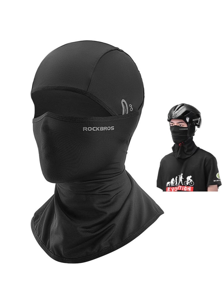 Rockbros Balaclava Face Mask  ,Uv Protection Full Face Sunscreen Mask for Motorcycle Cycling,  Ice Silk Polyester Breathable Sunscreen Shawl Face Covering, Lightweight Sports Protection Cover (Black)  - Image 1